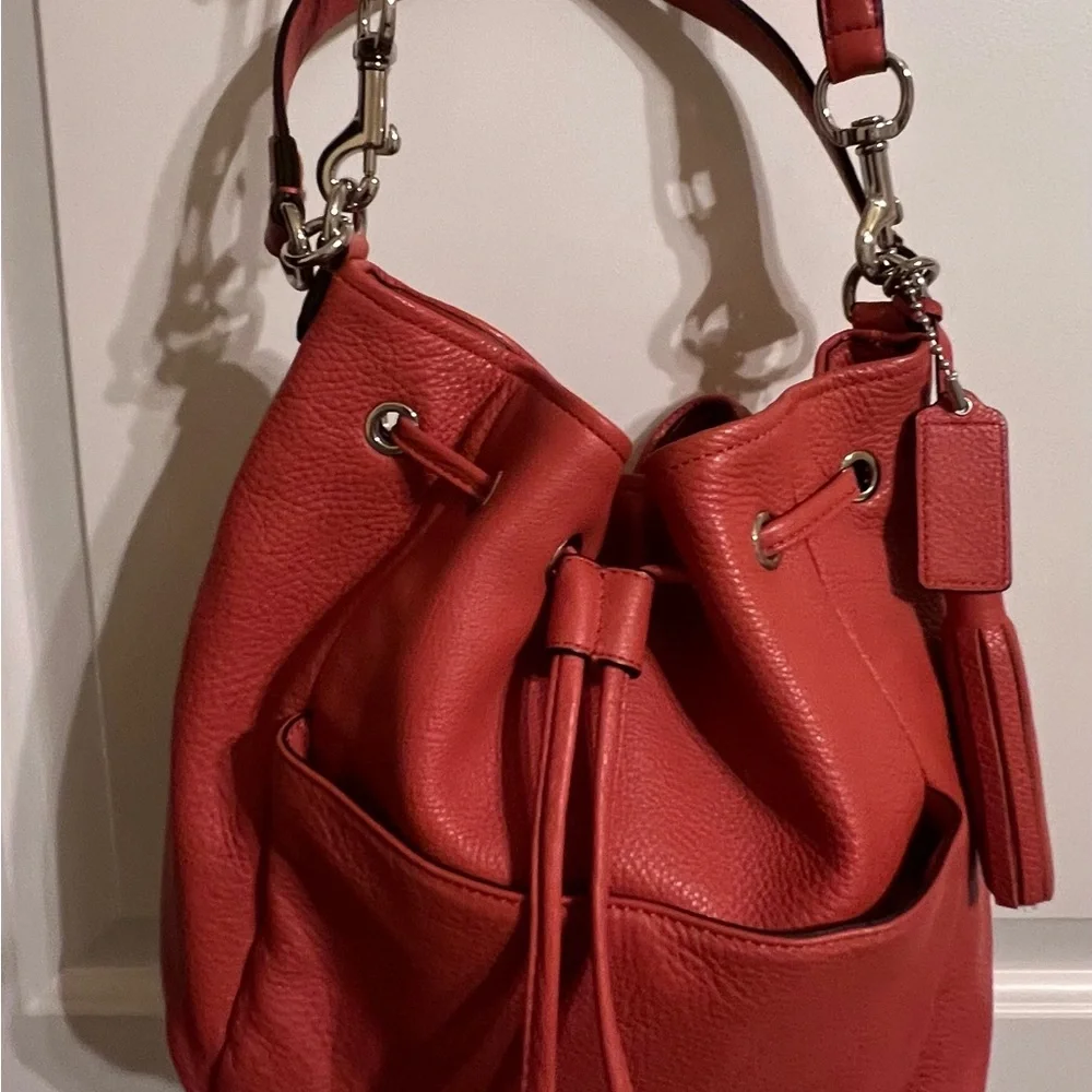 Coach Coral Leather Bag EUC - Picture 9 of 12